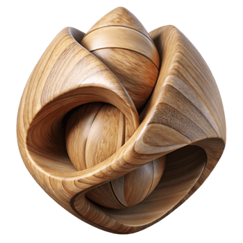 magnificent rustic Abstract Wooden Sculpture with Smooth Finish detailed png