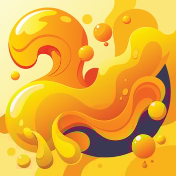 Vibrant Yellow and Orange Fluid Form with Modern Background Aesthetic vector