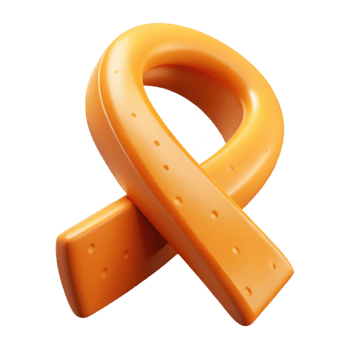 serene modern Adhd Awareness Ribbon Orange Color Cutout premium png