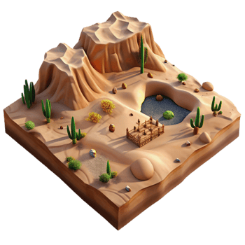 wonderful rustic Aerial Survey of Desert Landscape professional png