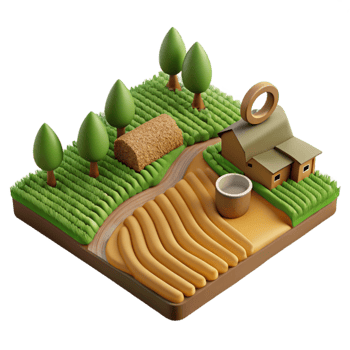 dramatic traditional Aerial View of Agricultural Landscape Cutout original png