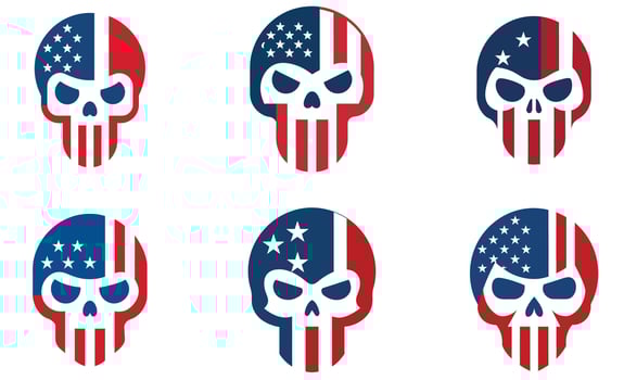 Patriotic Skull Logo Bundle design vector