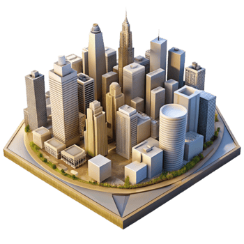 magnificent contemporary Aerial View of City Intersection Cutout Element original png