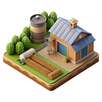 dramatic modern Aerial View of Farm at Sunset Cutout exclusive png
