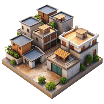 serene vintage Aerial View of Residential Area high resolution png