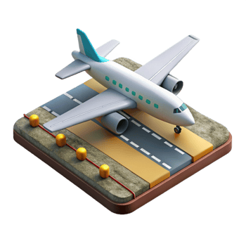 vibrant minimalist Airplane Taking Off Runway View professional png