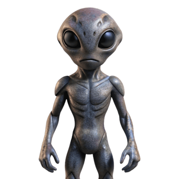 serene minimalist Alien Creature Silhouette Dark Background authentic png