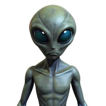 beautiful vintage Alien Creature Silhouette Dark Background premium png