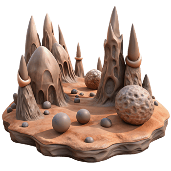 vibrant creative Alien Landscape with Strange Plants Transparent Background professional png