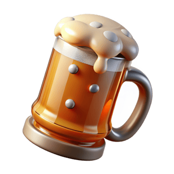 extraordinary creative Amber Lager in Stein Glass with Bubbles Cutout png