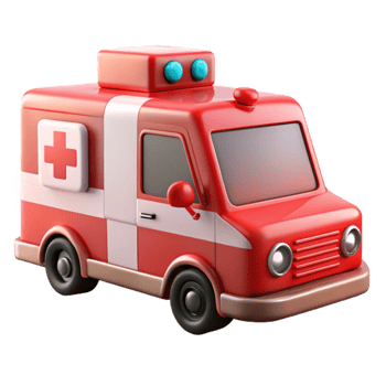 extraordinary contemporary Ambulance Car Red and White with Siren Transparent original png