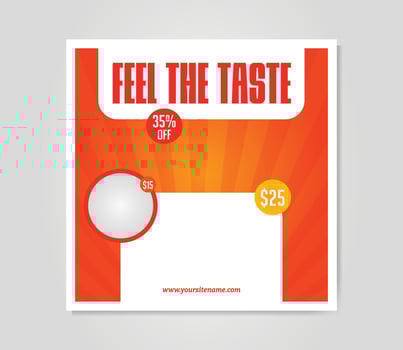 taste Fast Food promotional social media ad banner vector