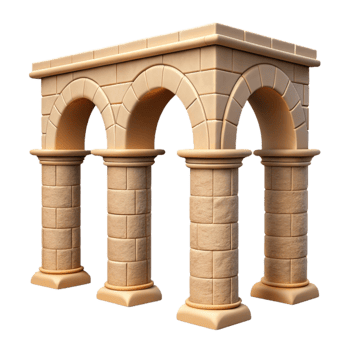 dramatic creative Ancient Roman Aqueduct Arch Cutout high quality png