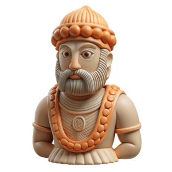 dramatic creative Ancient Sumerian Statue Votive Figure Cutout Element professional png