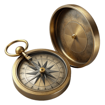 wonderful minimalist Antique Brass Compass Open Face Cutout high resolution png