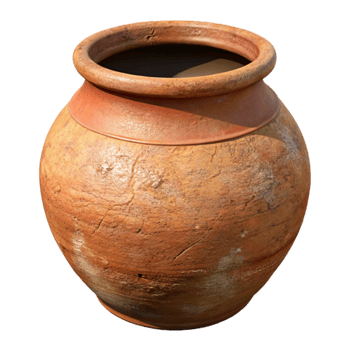 impressive contemporary Antique Clay Pot Side View Transparent Background png