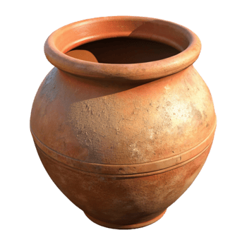 magnificent classic Antique Clay Pot Side View Transparent Background high resolution png