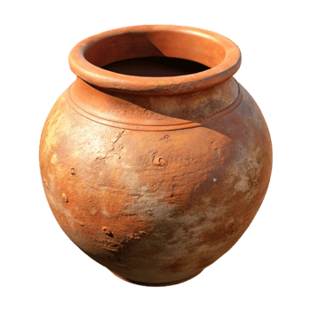 elegant rustic Antique Clay Pot with Rustic Texture Transparent Background high quality png