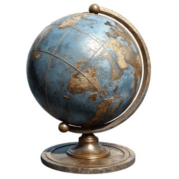 wonderful contemporary Antique Globe Front View Element premium png
