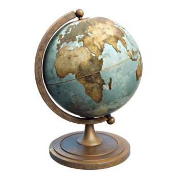 serene traditional Antique Globe Side View with Soft Lighting detailed png