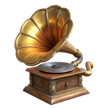 beautiful classic Antique Gramophone Front View authentic png