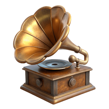 vibrant rustic Antique Gramophone with Horn authentic png