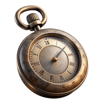 dramatic artistic Antique Pocket Watch Cutout detailed png