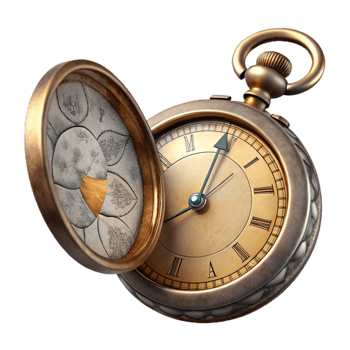 beautiful traditional Antique Pocket Watch Open Face Cutout with Roman Numerals original png