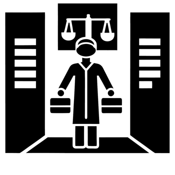 Cyberpunk style lawyer character standing in a high tech cityscape, embodying the fusion of law and advanced technology in a dystopian future png