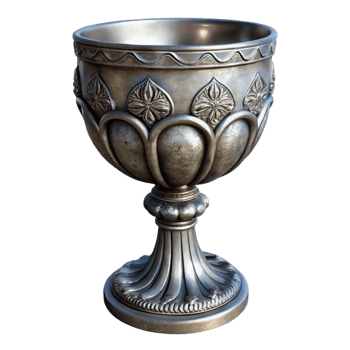 impressive vintage Antique Silver Goblet Ornate Design Transparent Background original png
