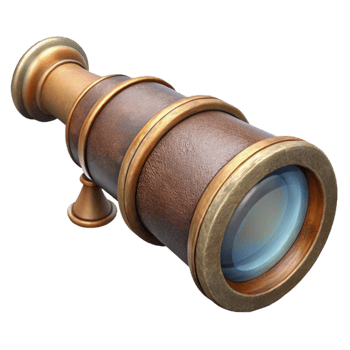serene rustic Antique Spyglass with Extended Lens high resolution png