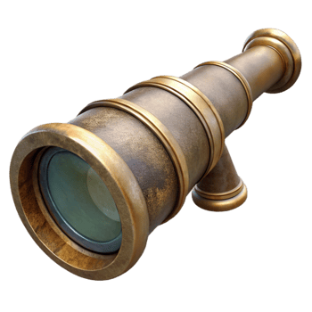 beautiful traditional Antique Spyglass with Extended Lens professional png