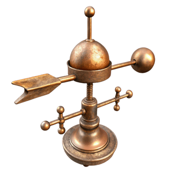 magnificent abstract Antique Weather Vane Cutout with Copper Patina detailed png