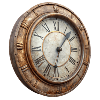 stunning classic Antique Wall Clock Roman Numerals on Transparent Background png