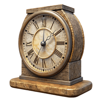 stunning creative Antique Wooden Clock Roman Numerals Transparent Background genuine png