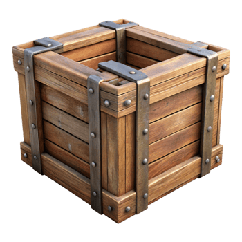 elegant artistic Antique Wooden Crate detailed png
