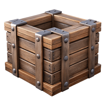 wonderful artistic Antique Wooden Crate detailed png