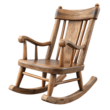 magnificent minimalist Antique Wooden Rocking Chair Side View original png