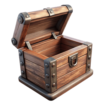 dramatic abstract Antique Wooden Tool Chest Open Lid Element png