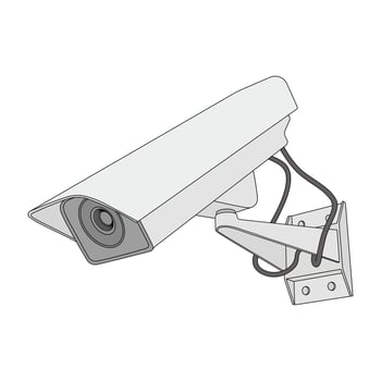 kids drawing illustration security camera cartoon isolated vector