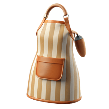 beautiful traditional Apron Cotton Striped on Transparent Background detailed png