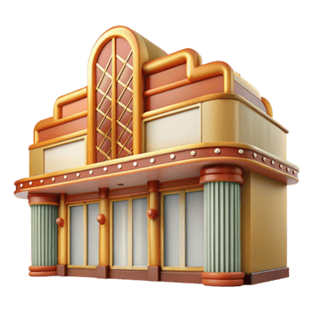 beautiful rustic Art Deco Theatre Marquee Transparent png