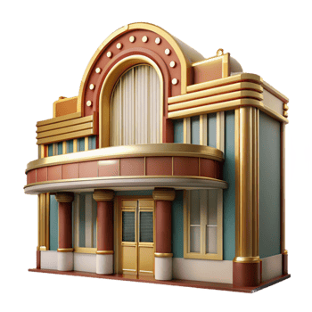 vibrant modern Art Deco Theatre Marquee Transparent high quality png