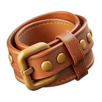 elegant contemporary Artisan Leather Belt Brown Leather Transparent Background original png