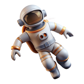dramatic modern Astronaut Floating in Space Suit exclusive png