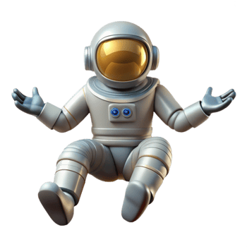 dramatic artistic Astronaut Floating Zero Gravity Pose Transparent Background png