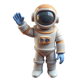 elegant rustic Astronaut in Space Suit Waving Element professional png