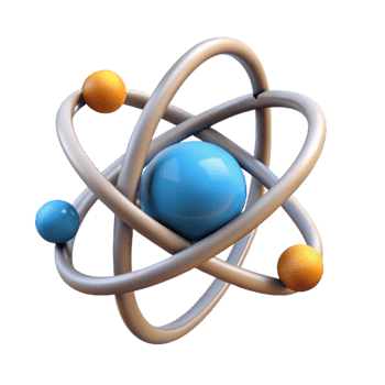 wonderful modern Atomic Nucleus Model 3d View on Transparent Background professional png