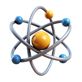 elegant minimalist Atomic Structure Model 3d View professional png