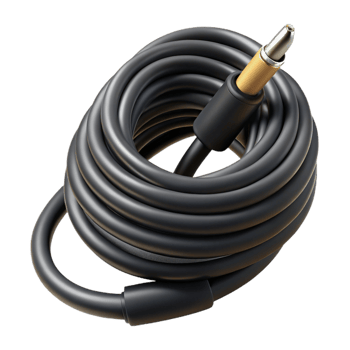 wonderful abstract Audio Cable Coiled Black Transparent Background Cutout professional png